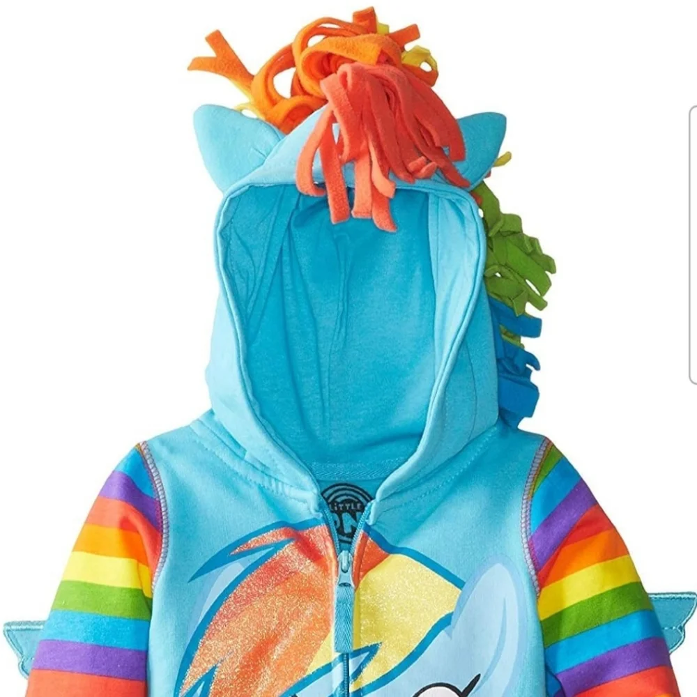My Little Pony Girls' Little Rainbow Dash Blue Multi Colored Hoodie - Picture 8 of 10